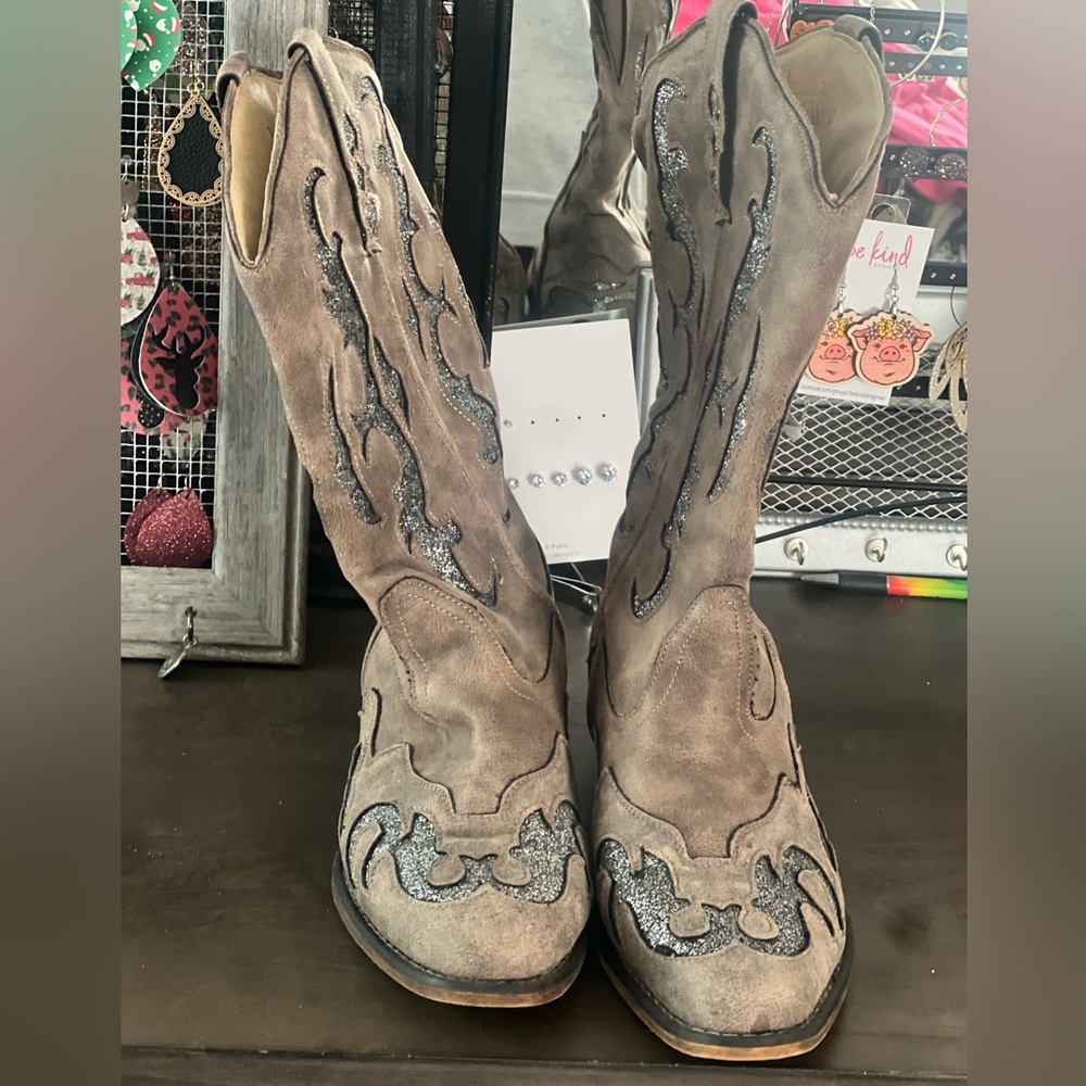 Glitter brown jessica cline boots